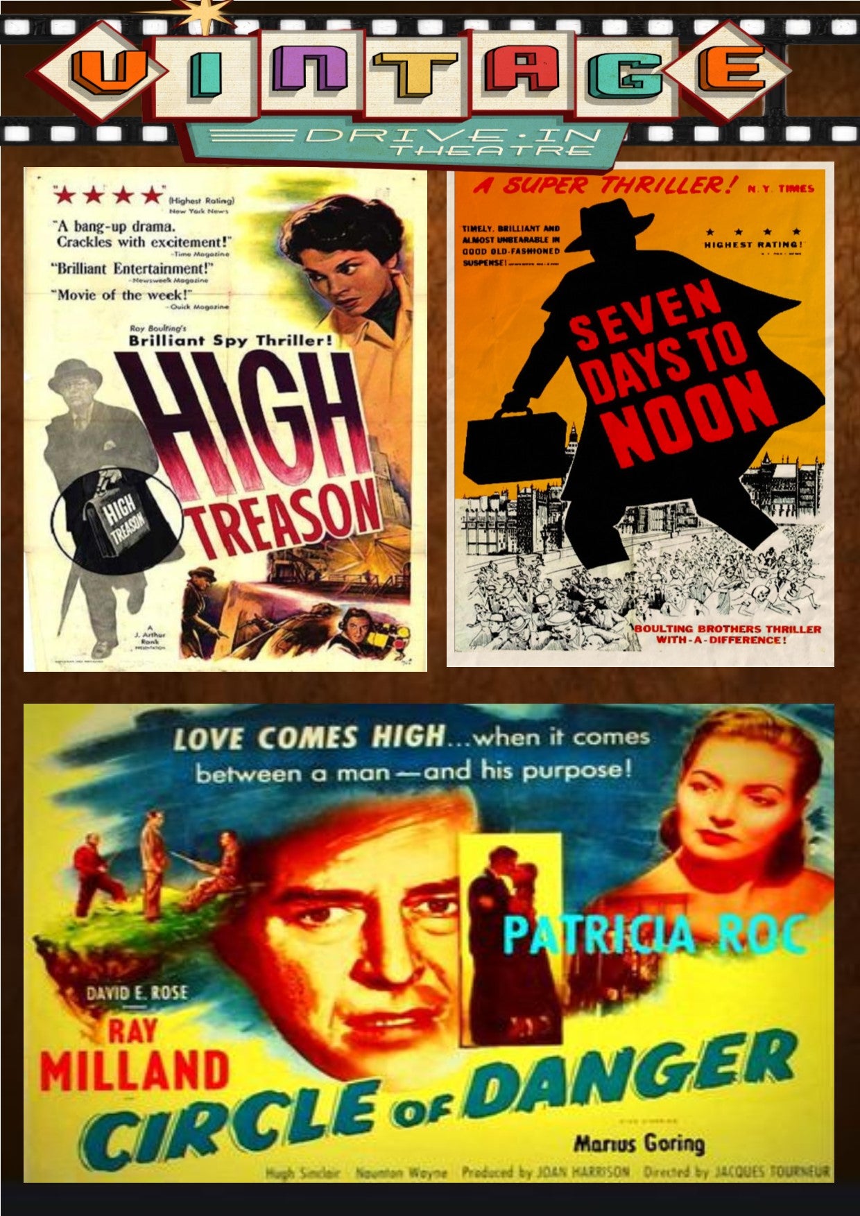 High Treason + Seven Days To Noon + Circle Of Danger DVD