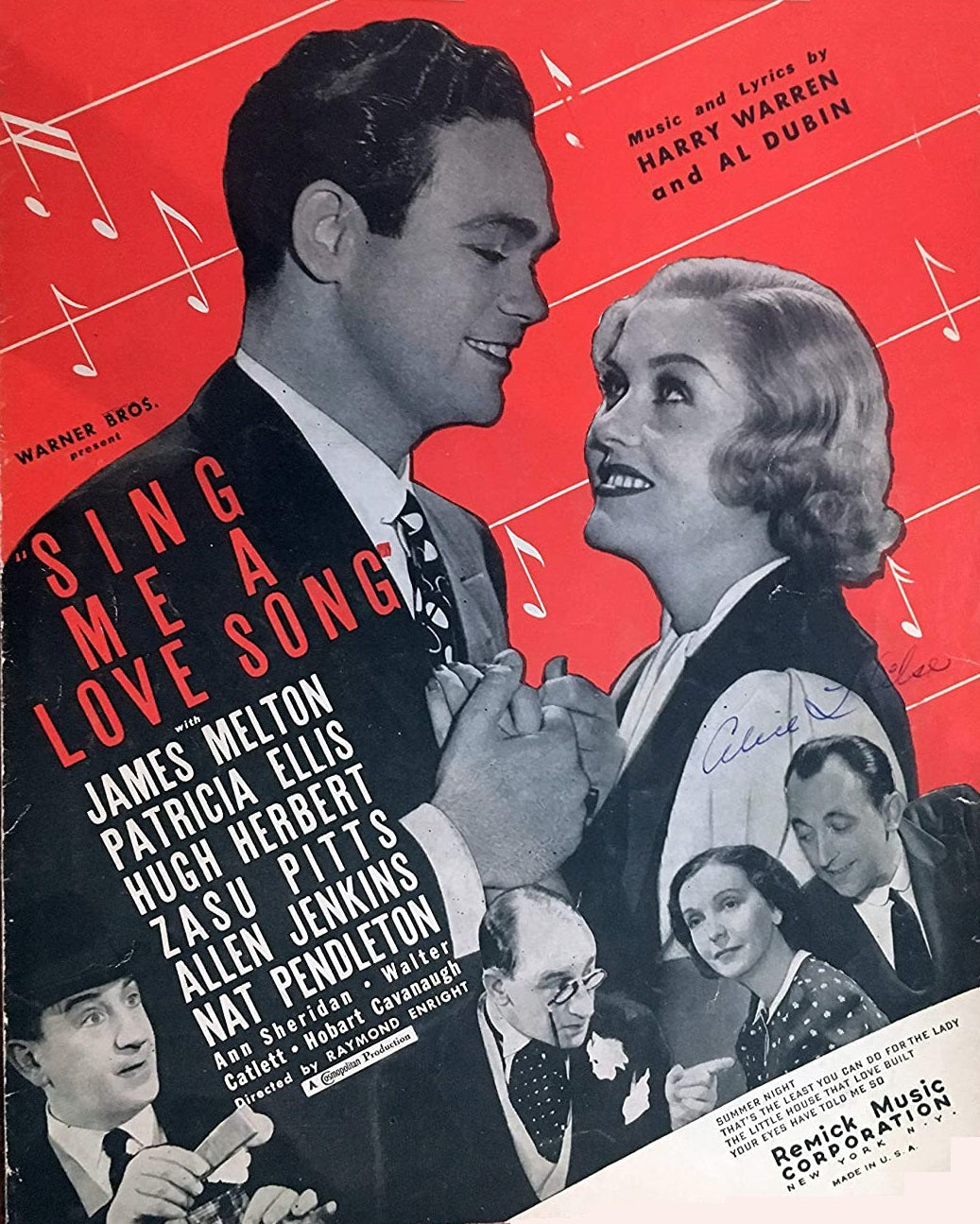 Sing Me A Love Song 1936 DVD