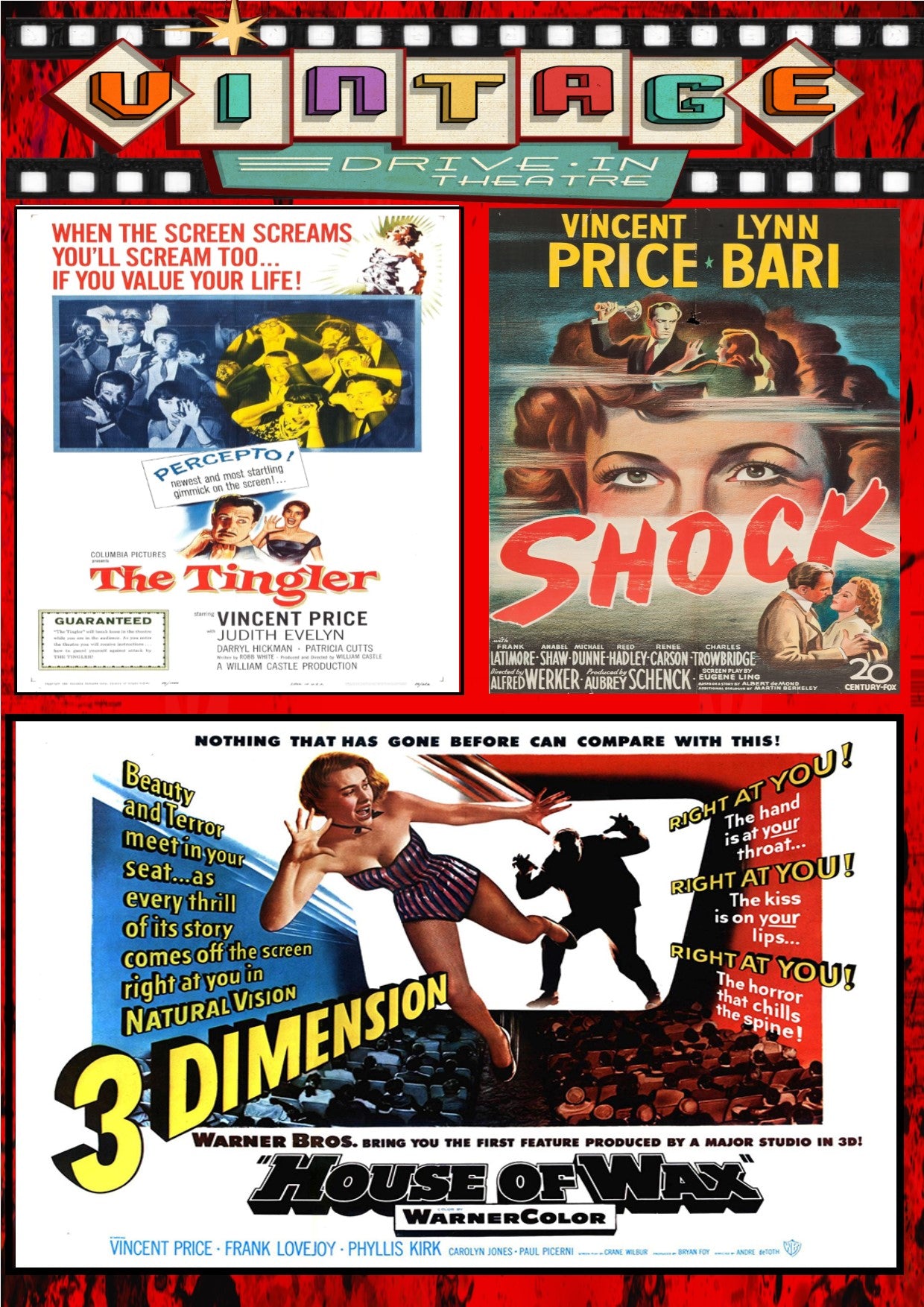 The Tingler + Shock + House Of Wax DVD
