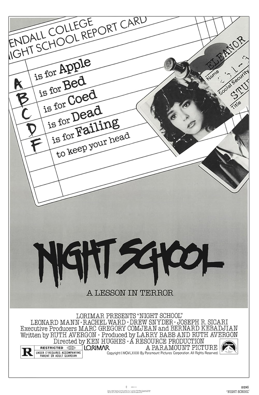 Night School  1981  DVD