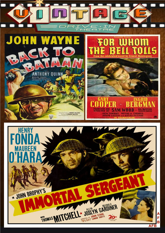 Back To Bataan + Immortal Sergeant + For Whom The Bell Tolls  DVD
